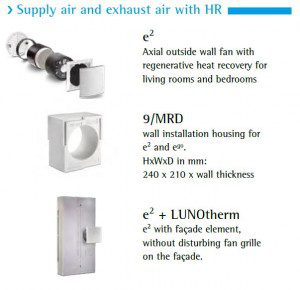 › Supply air and exhaust air with HR